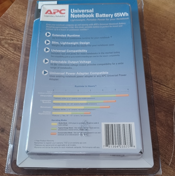 APC Universal Notebook Battery 65Wh - Picture 3 of 4